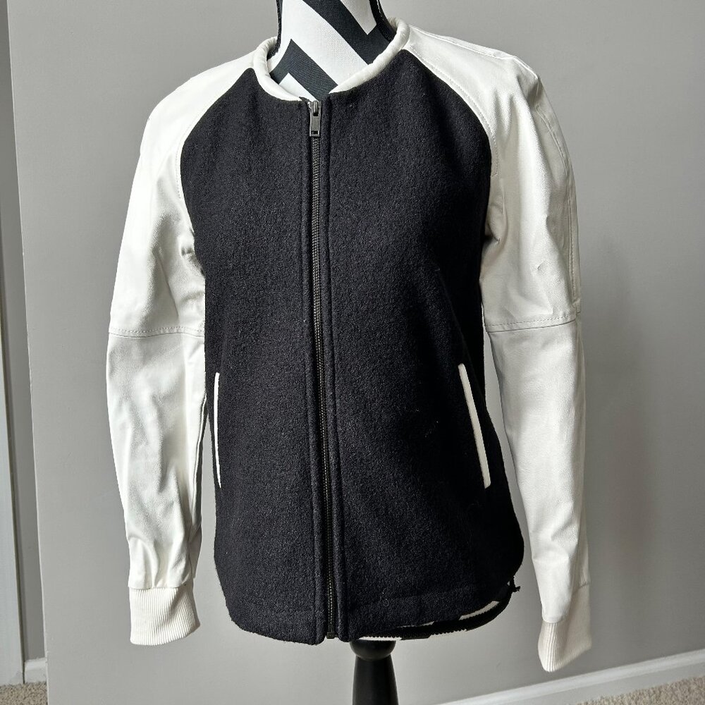 Banana Republic wool/pleather bomber jacket